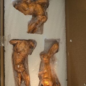 Metallic Copper Bunny Figurine Trio - Home Accents Decor